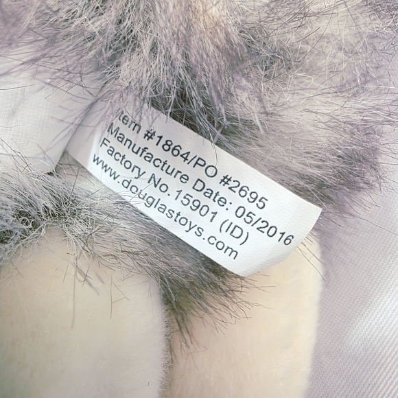 Douglas Cat Plush 1864 Purple Frosted Hue White Gray Tail Up 10 Inch 2016 - Picture 10 of 11